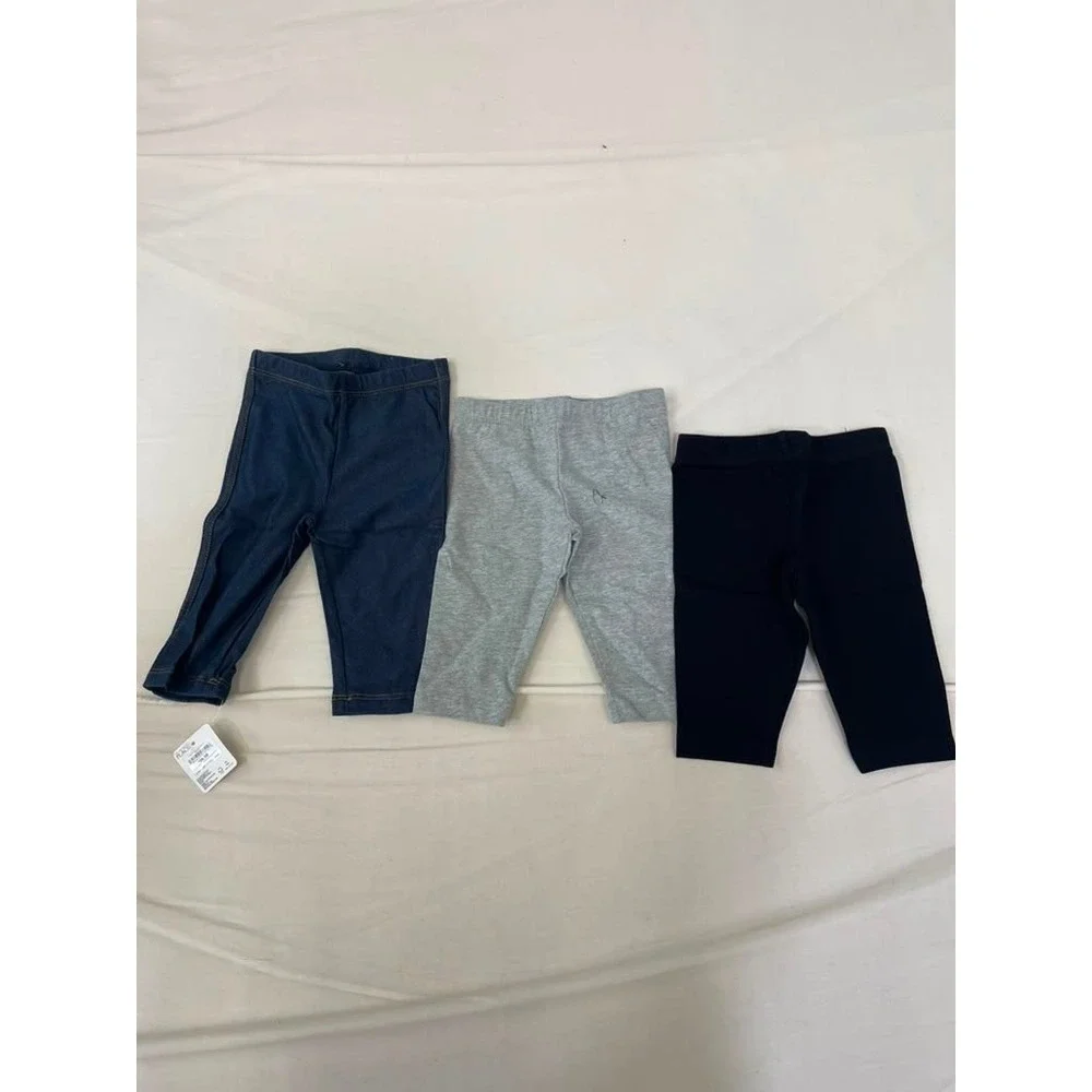 The Childrens Place Girls 18-24M Leggings 3-Pack Navy Grey Denim Look 3020132
